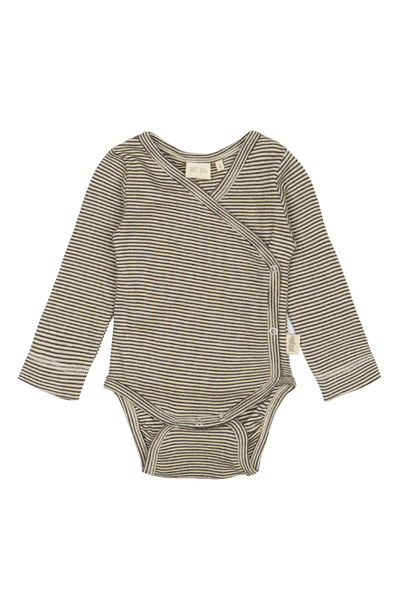 Body L/S Fold Pointel NB - Coffee Bean / Off White