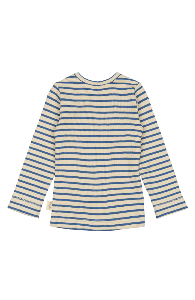 T-Shirt L/S Modal Striped - True Navy / Off White
