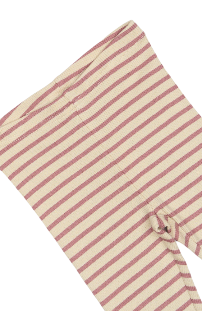 Leggings Modal Stripe - Nostalgic Rose / Off White