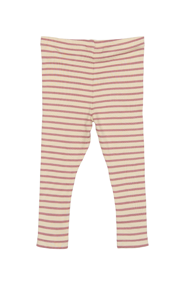Leggings Modal Stripe - Nostalgic Rose / Off White