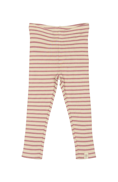 Leggings Modal Stripe - Nostalgic Rose / Off White