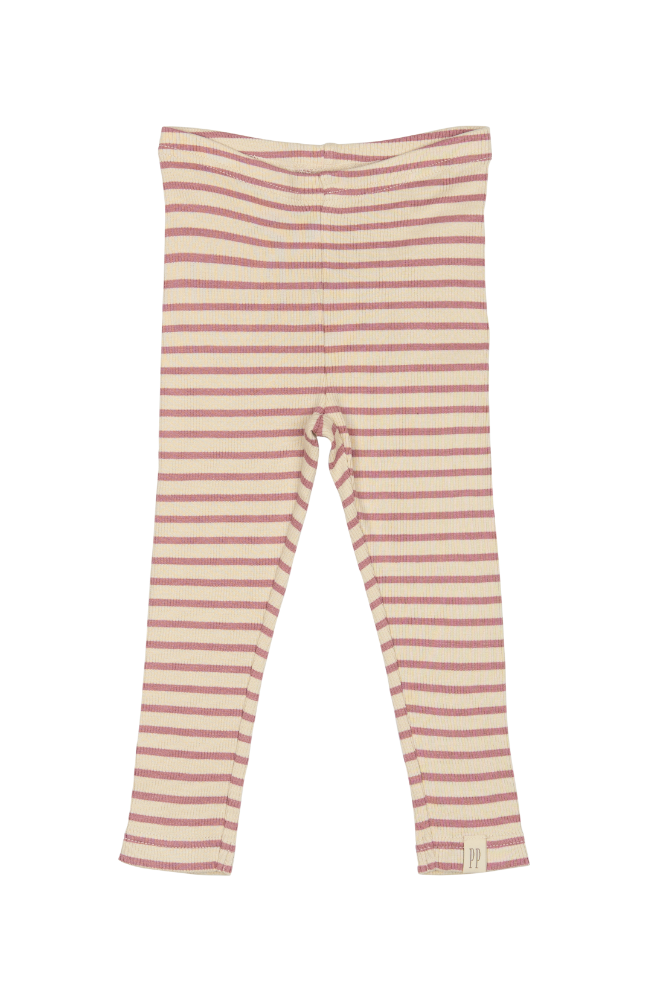Leggings Modal Stripe - Nostalgic Rose / Off White