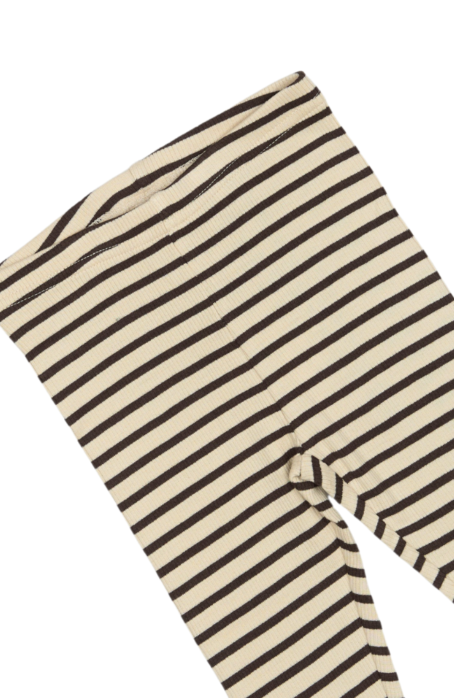 Leggings Modal Stripe - Coffee Bean / Off White
