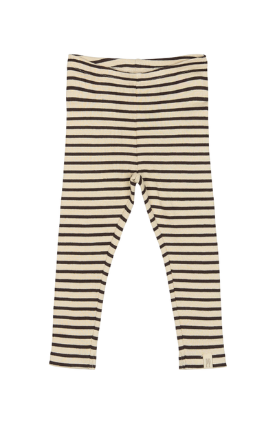 Leggings Modal Stripe - Coffee Bean / Off White