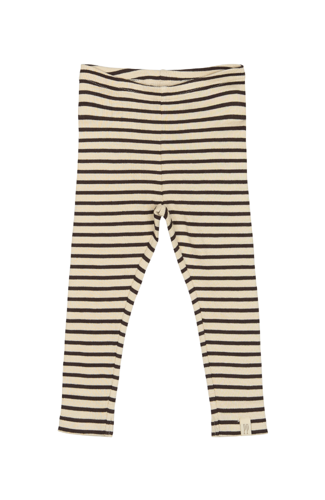 Leggings Modal Stripe - Coffee Bean / Off White