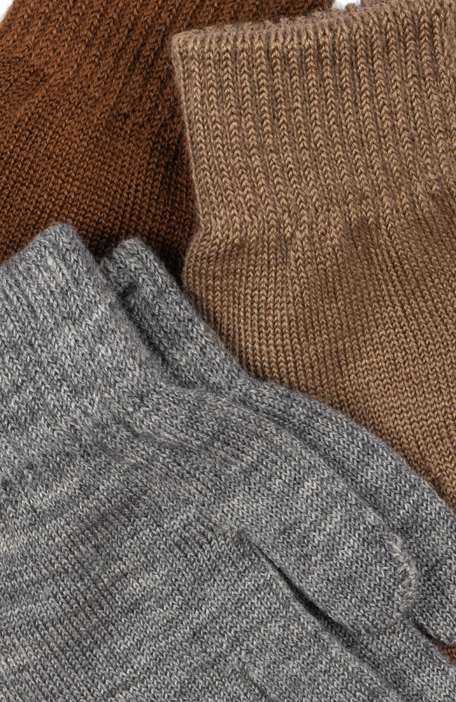 Filla Gloves - Grey Mel / Beige / Brown