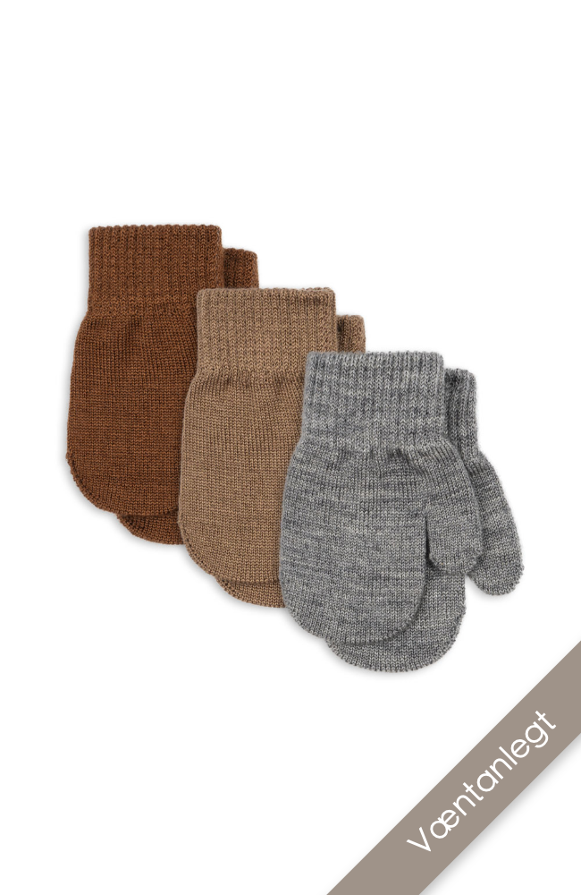 Filla Mittens - Grey Mel / Beoge / Brown