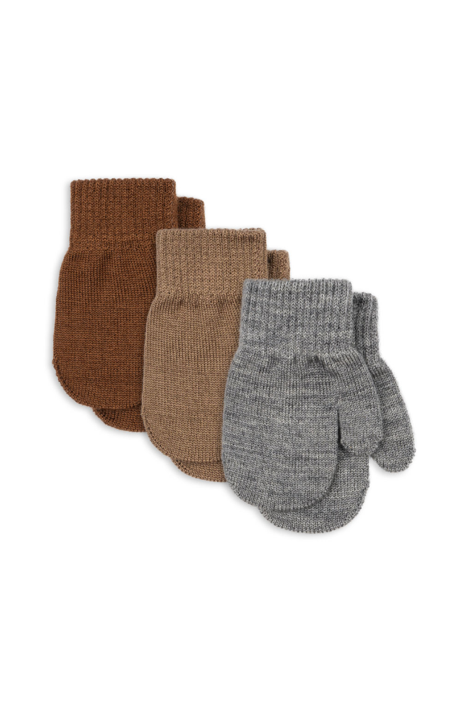 Filla Mittens - Grey Mel / Beoge / Brown