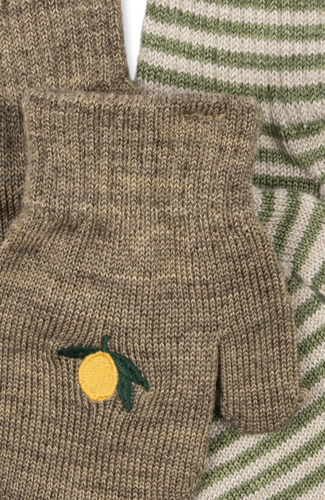 Filla Mittens - Lemon / Stripe