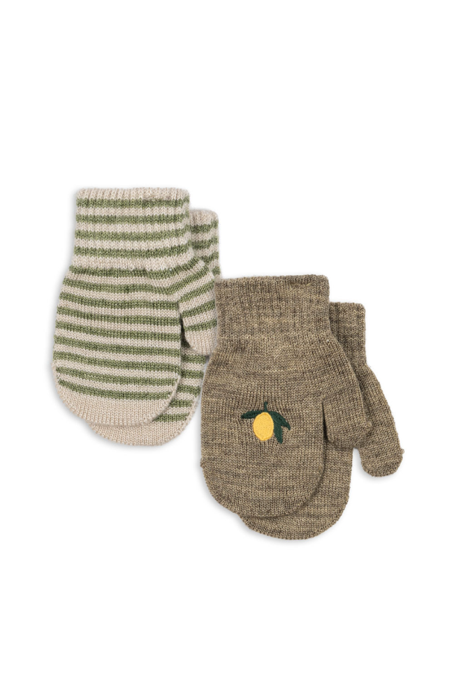 Filla Mittens - Lemon / Stripe