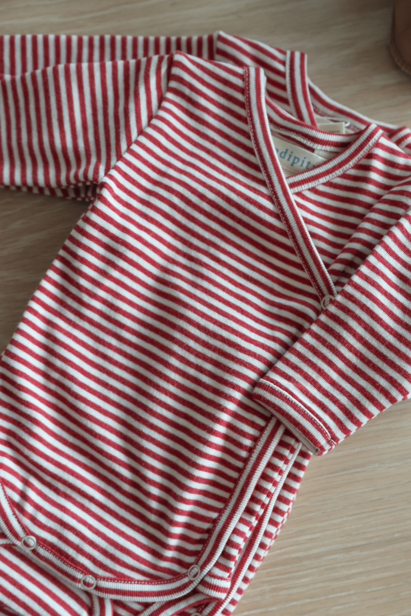 Newborn Wrap Body - Ruby / Offwhite