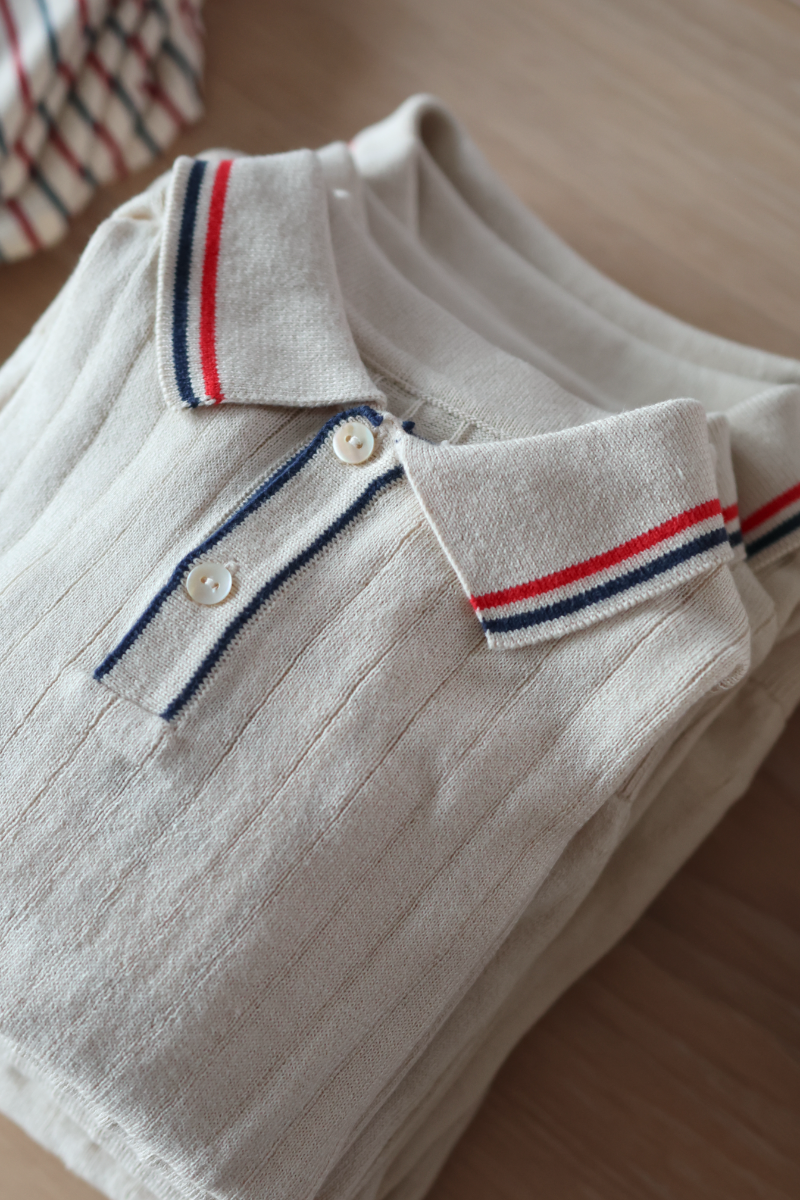 Mio Knit Polo - Almond Milk