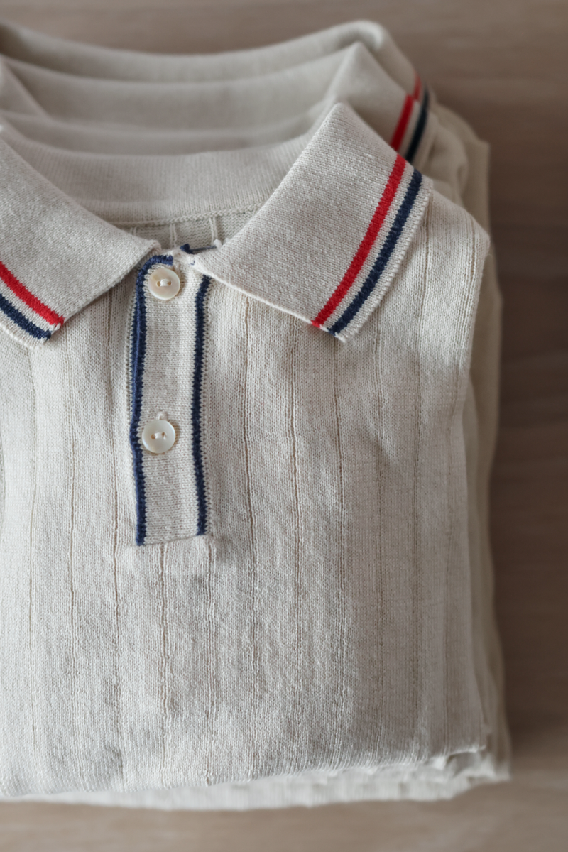 Mio Knit Polo - Almond Milk