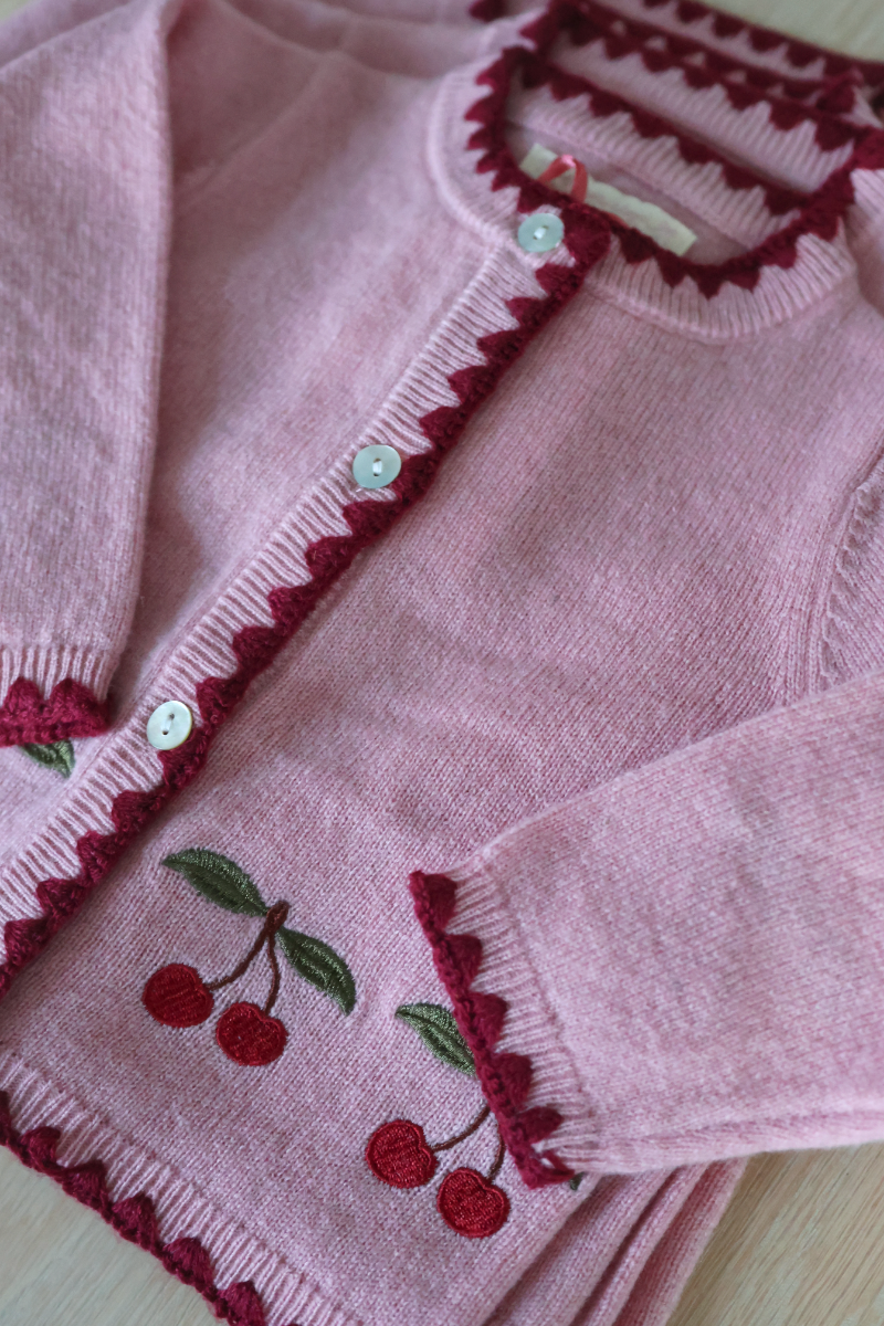 Colette Wool Cardigan - Pale Blush