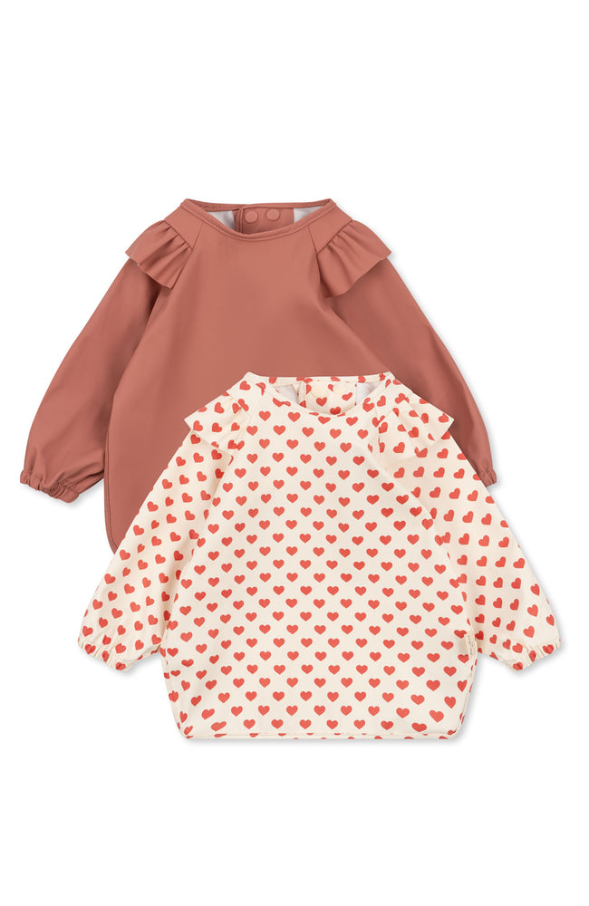 2 Pack Dinner Bib Long Sleeve - Coeur Rouge