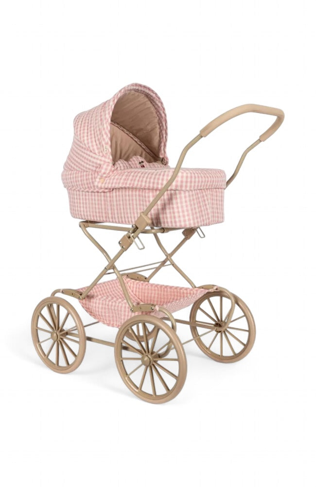 Doll Pram - Powder Pink Check