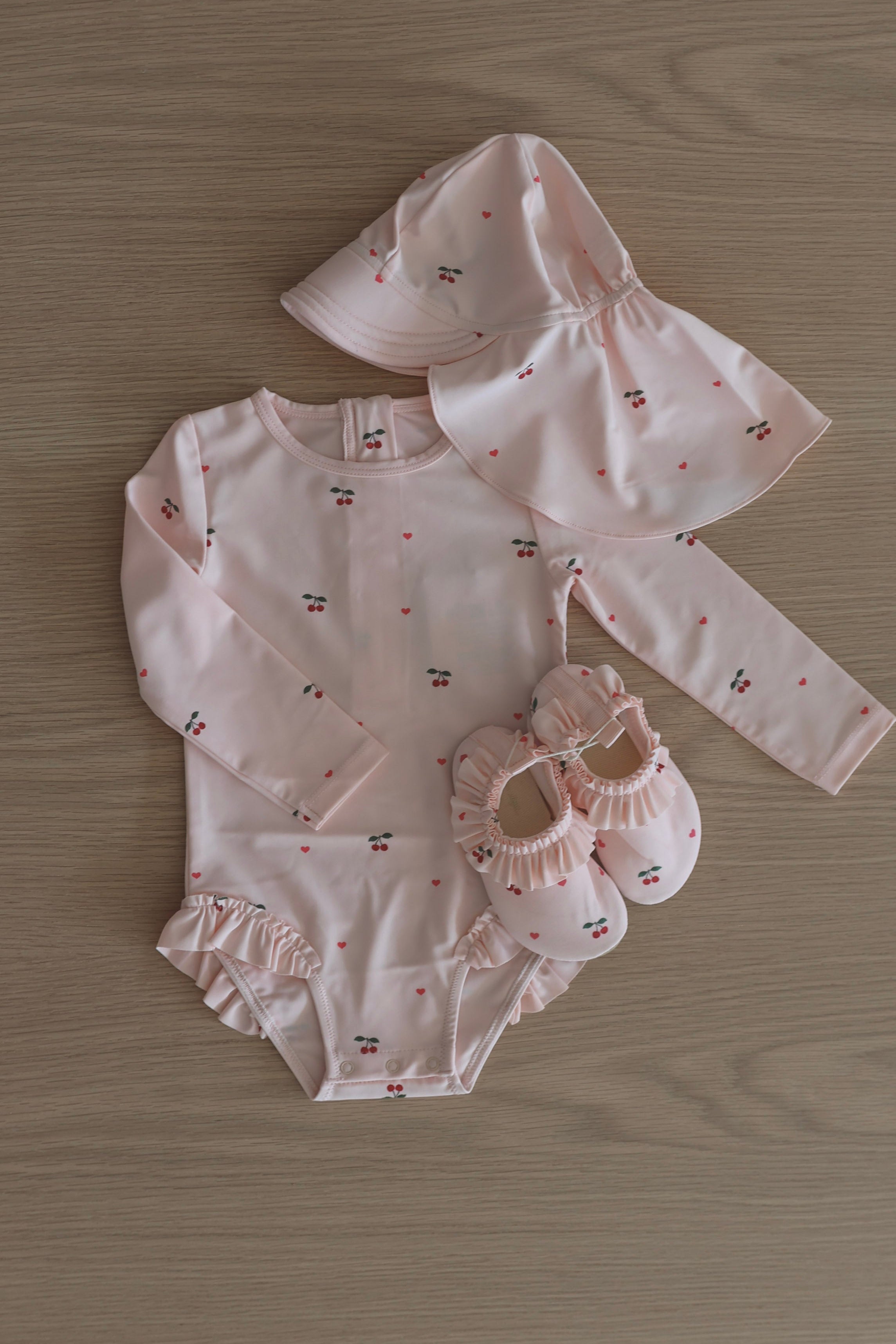 Merle LS Swimsuit - Cherry Coeur Rose