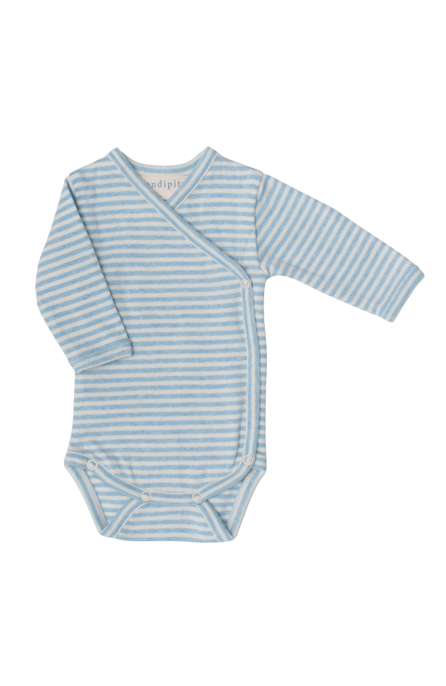 Newborn Wrap Body - Aqua / Off White