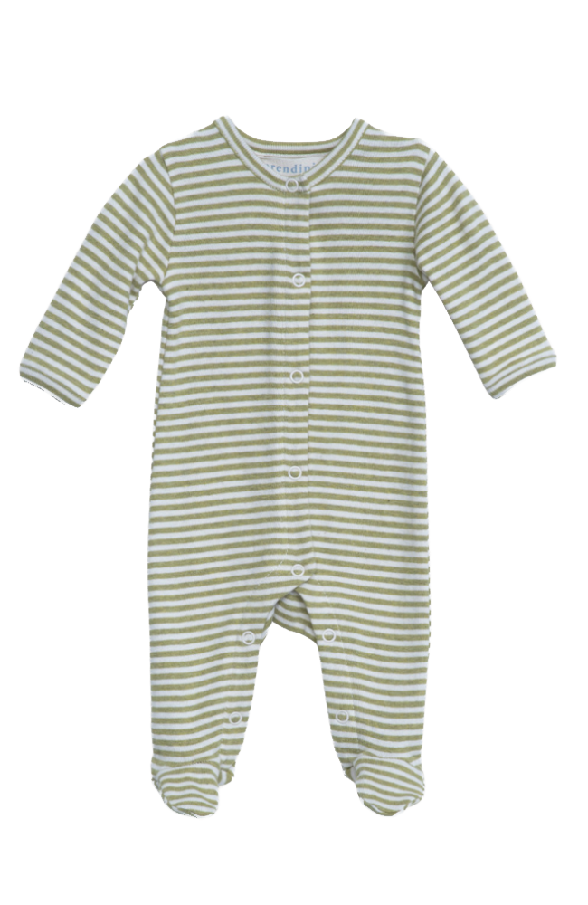 Newborn Stripe Suit - Grass / Off White