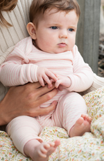 Baby Leggings Stripe - Rosebud / Offwhite