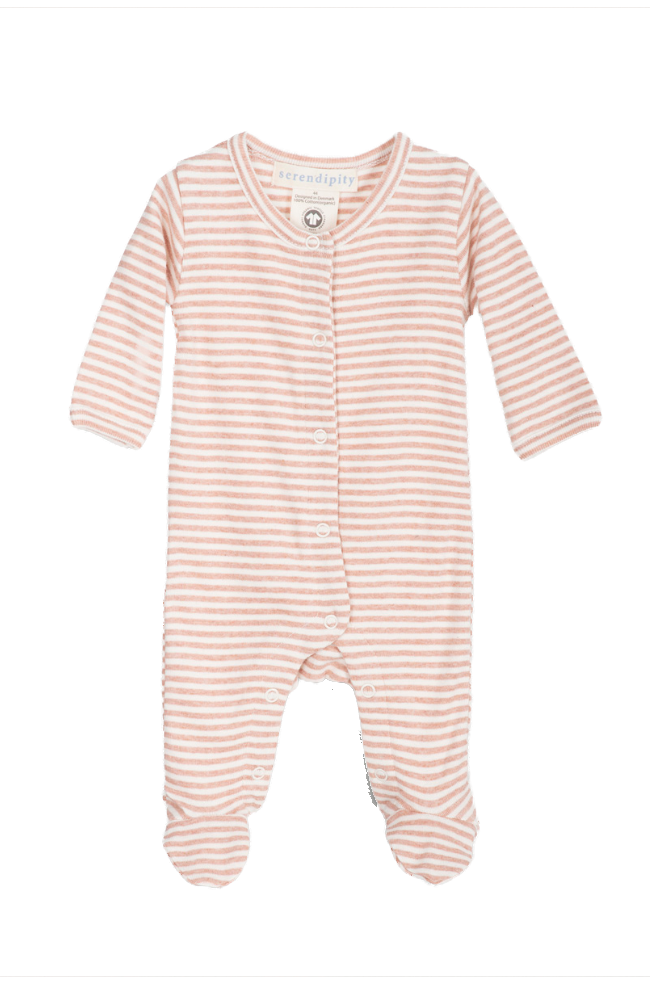 Newborn Stripe Suit - Clay / Off White