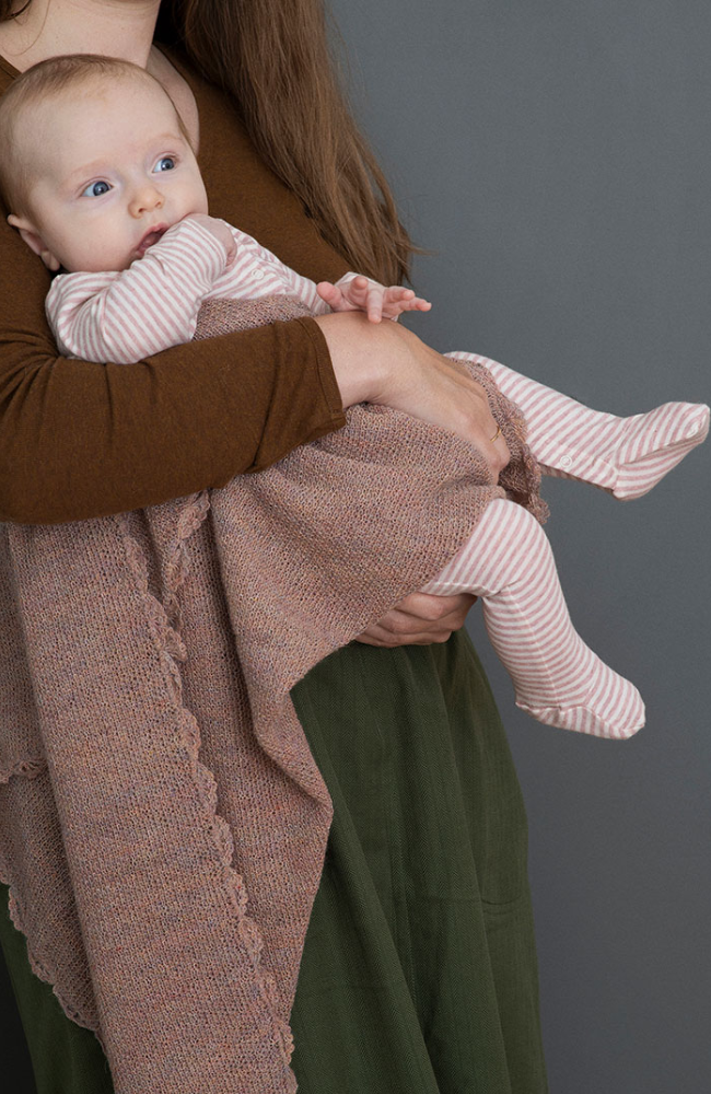 Newborn Stripe Suit - Clay / Off White