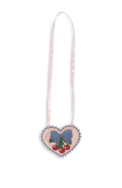 Beaded Heart Mini Purse - Mellow Rose