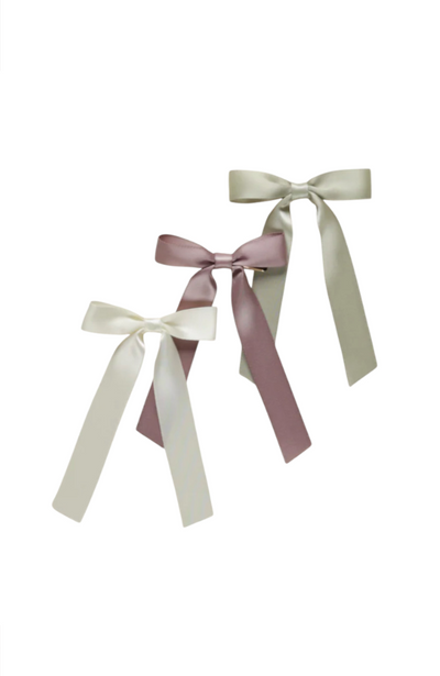 Satin Ribbon Bow - Ivory, Lavender, Sage