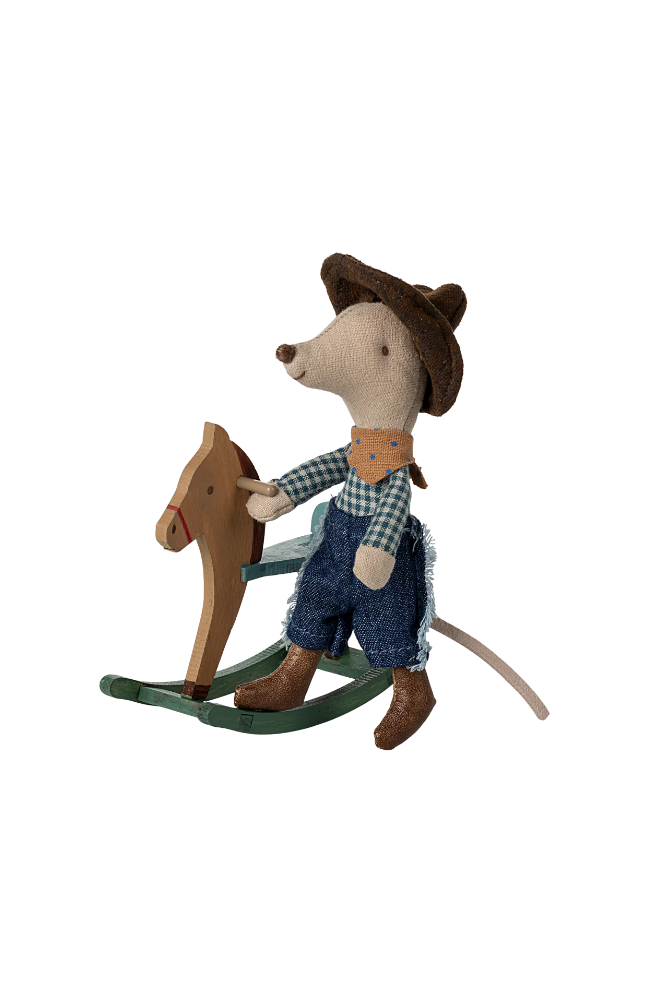 Cowboy Mouse On Rocking Horse, Little Brother