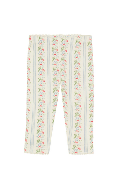 Abigail Jersey Basic Leggings - Soft White/Bright Blue