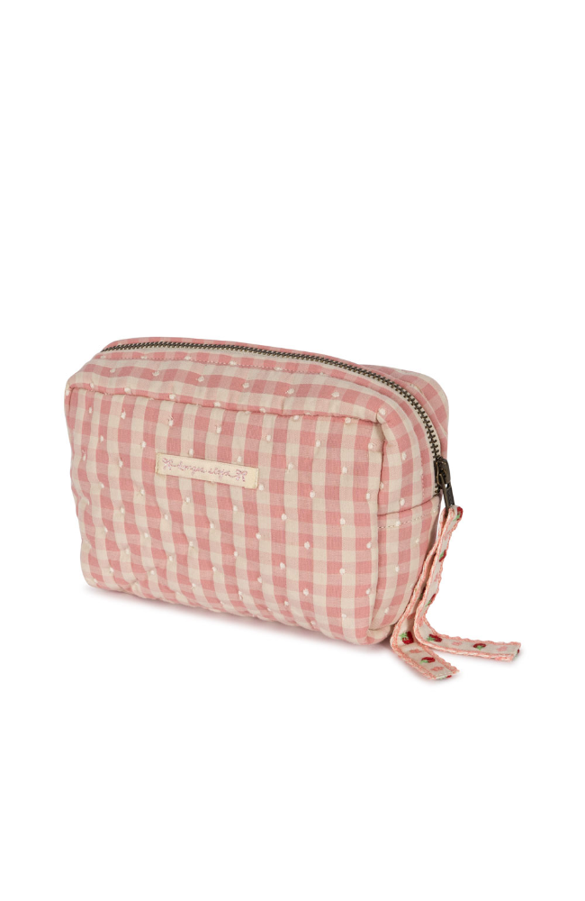 Seersucker Small Toiletry Bag - Powder Pink