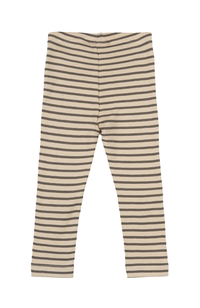 Leggings Modal Striped - Earth Brown/Dark Off White