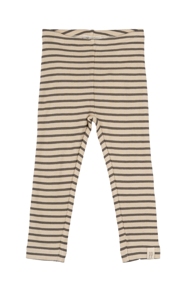 Leggings Modal Striped - Earth Brown/Dark Off White