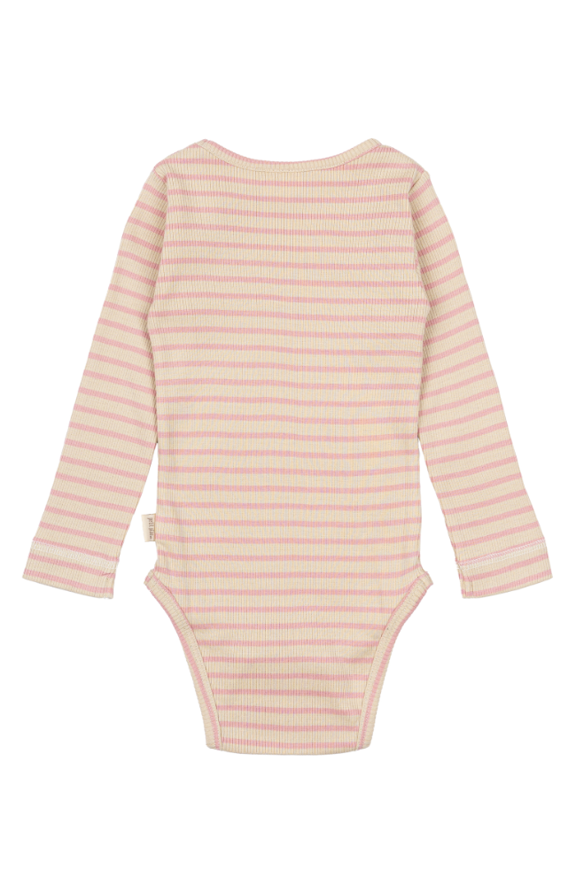 Body L/S Modal Striped - Bright Rose/Dark Off White