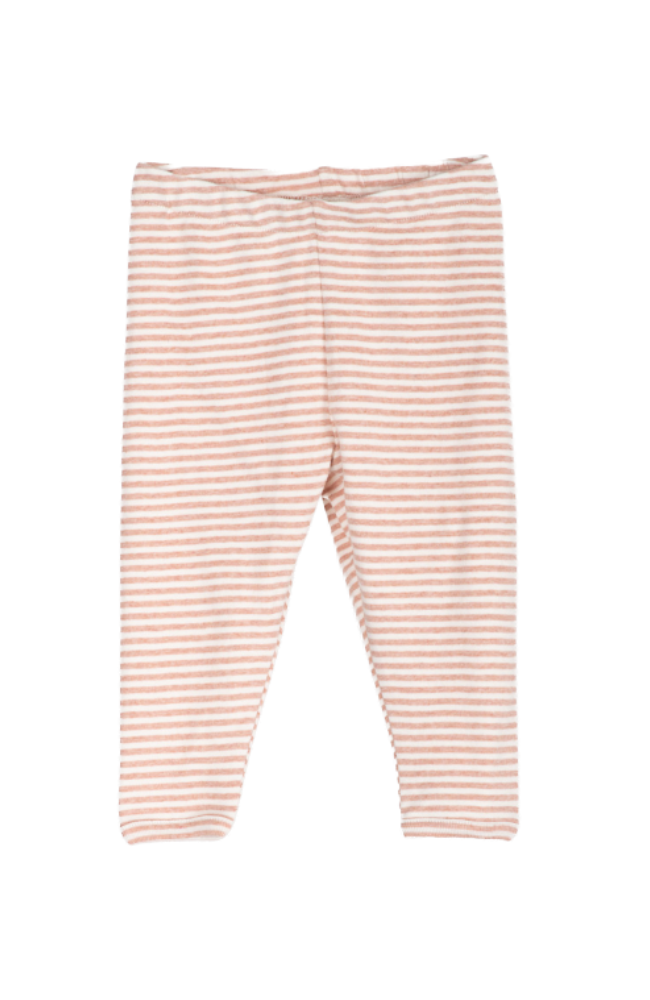 Baby Leggings Stripe - Clay / Offwhite