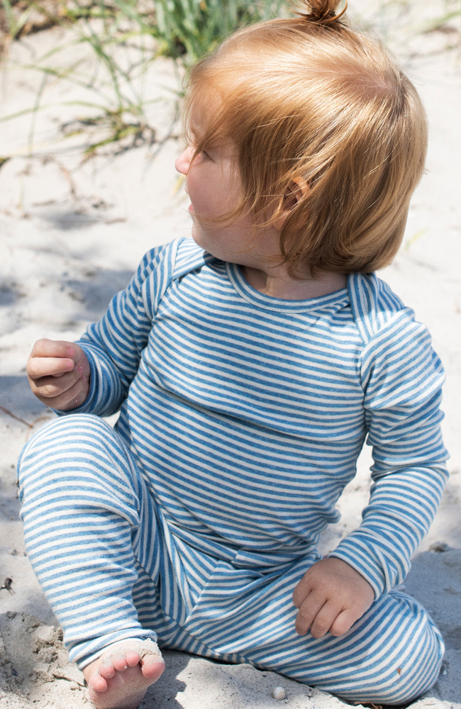 Baby Leggings - Azur / Ecru