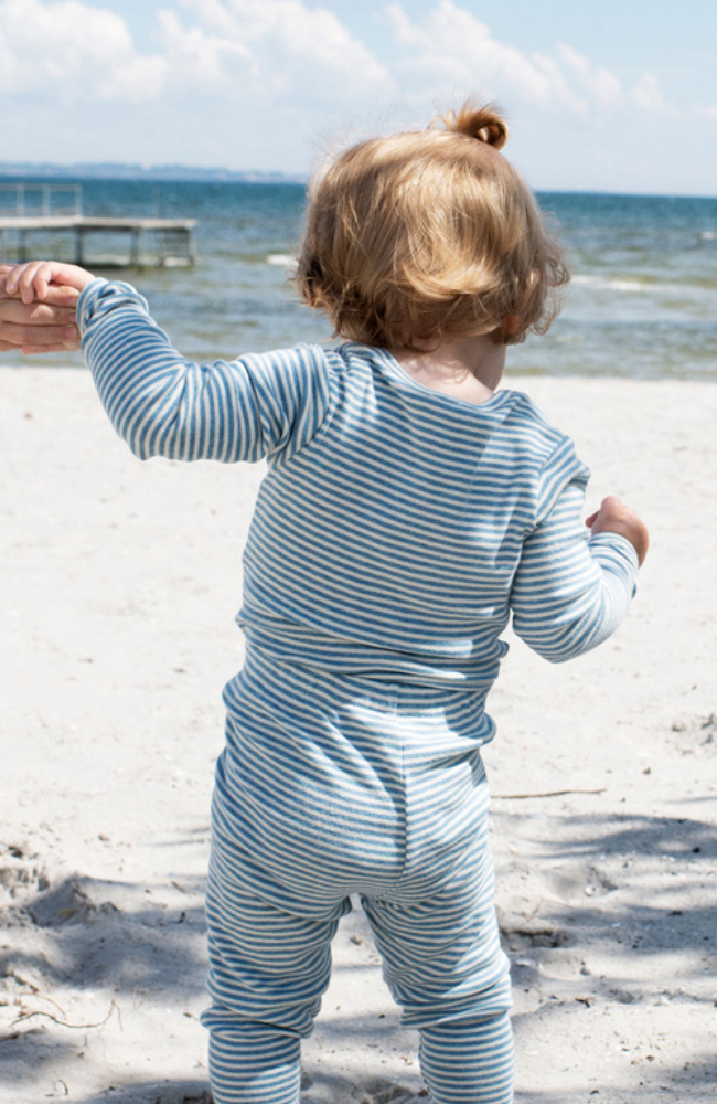 Baby Leggings - Azur / Ecru