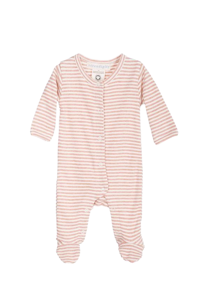 Newborn Stripe Suit - Clay / Off White