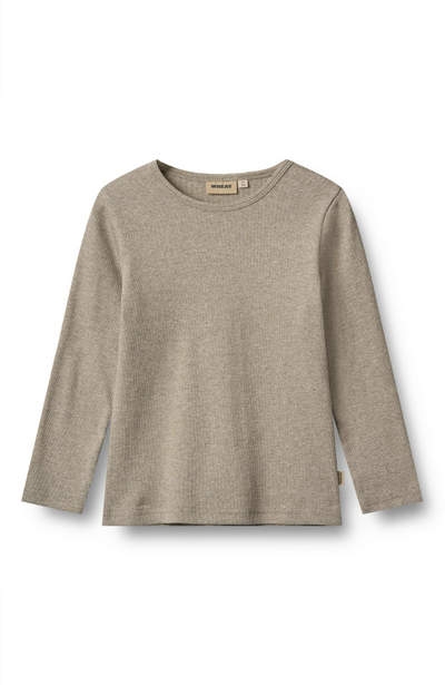 Rib T-Shirt L/S Stig - Gravel Melange