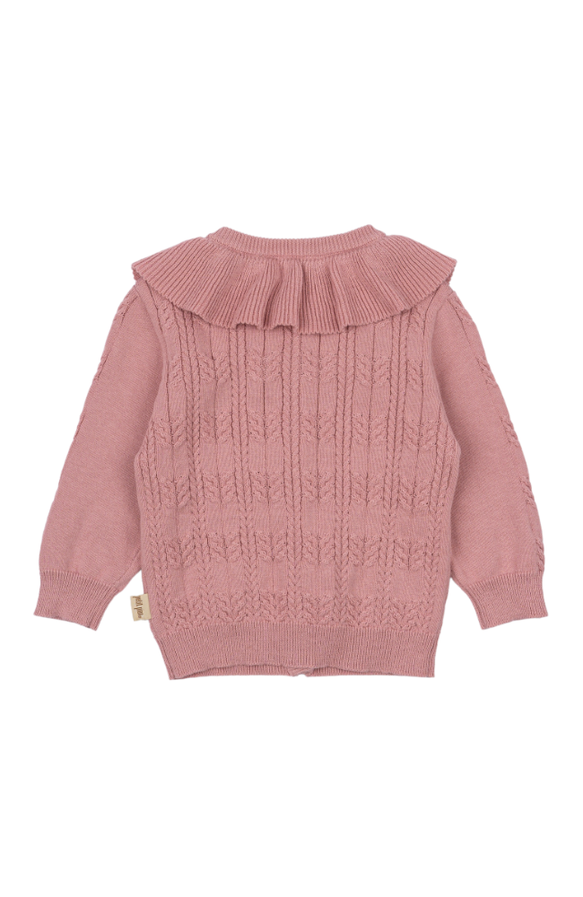 Cardigan Knit Cabel Collar - Bright Rose