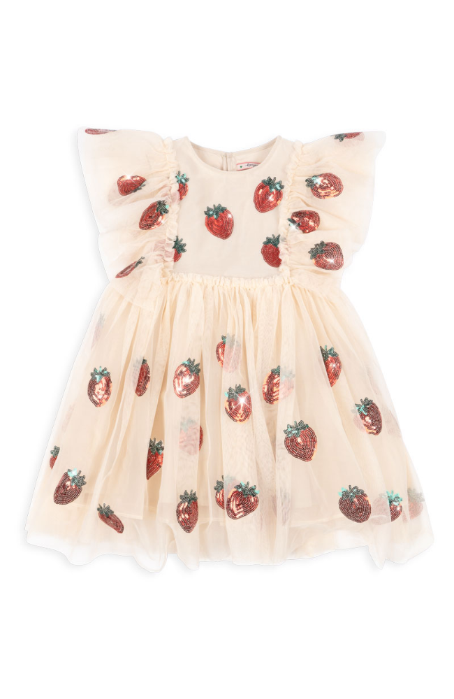 Yvonne Frill Dress - Strawberry