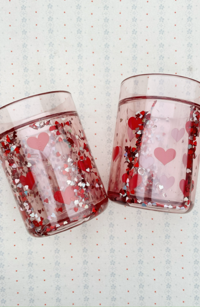 2 Pack Glitter Cup - Heart