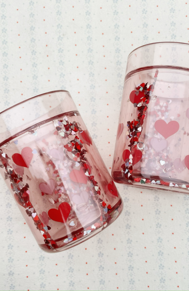 2 Pack Glitter Cup - Heart