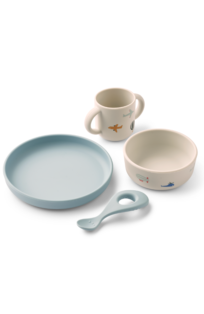 Vivi Printed Tableware Set - Aviator/Ecru