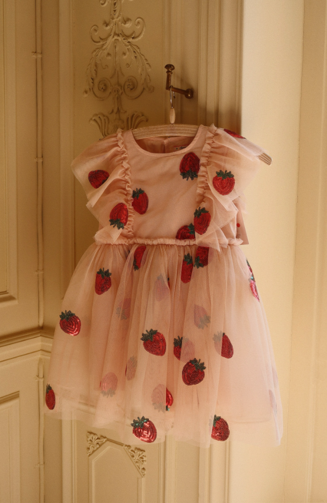 Yvonne Frill Dress - Strawberry