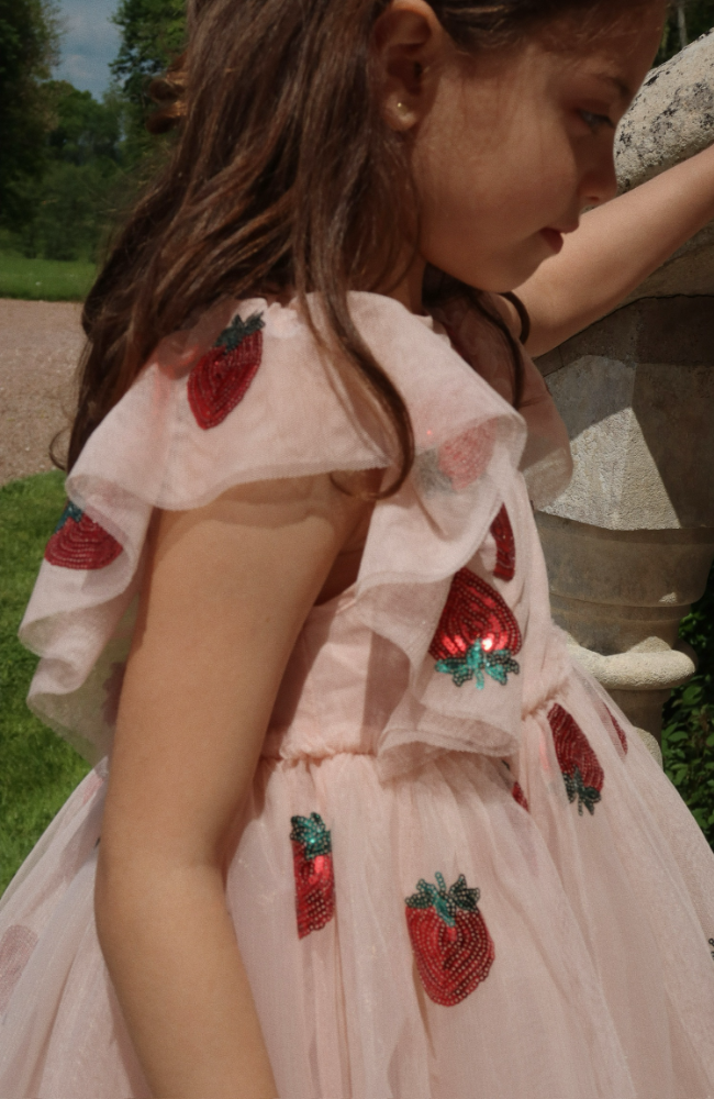 Yvonne Frill Dress - Strawberry