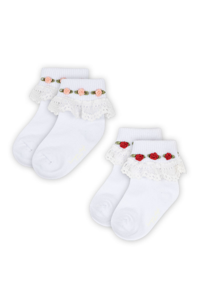 2 Pack Lace Socks - Optic White