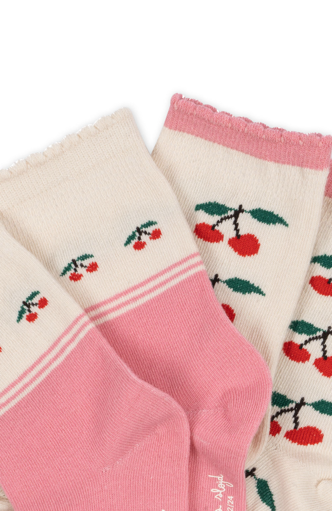 2 Pack Jaquard Socks - Cherry Mix