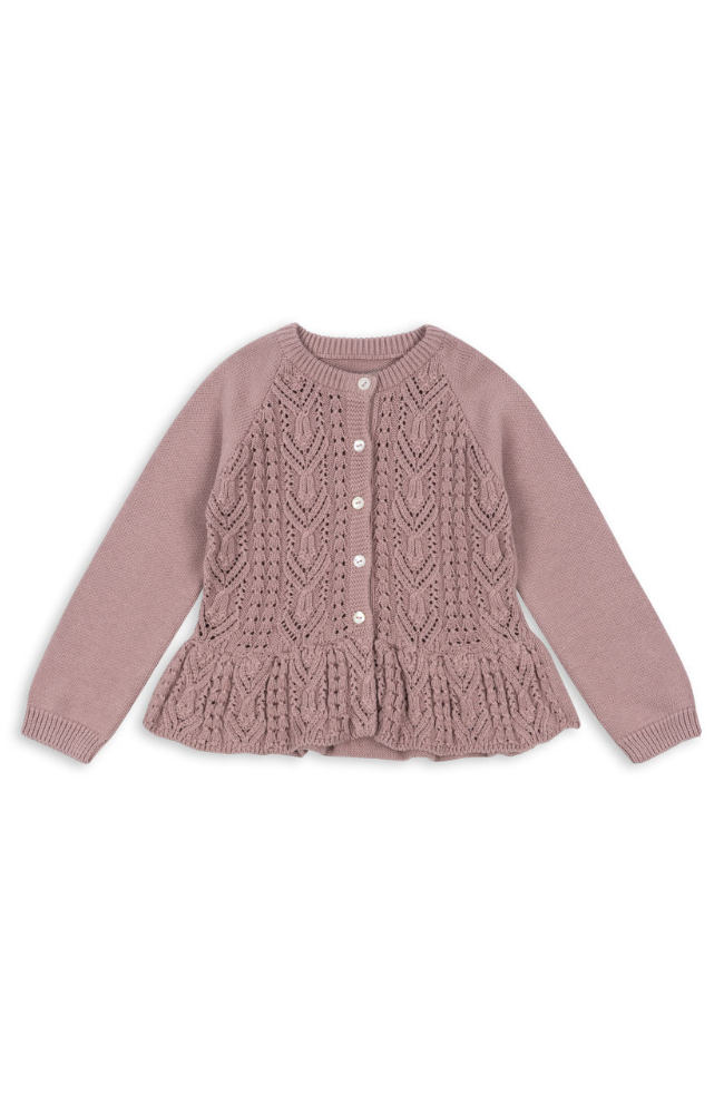 Gabby Frill Knit Cardigan - Deauville Mauve