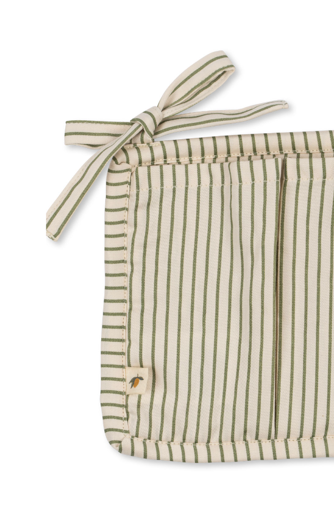 Quilted Bed Pockets - Tea Stripe